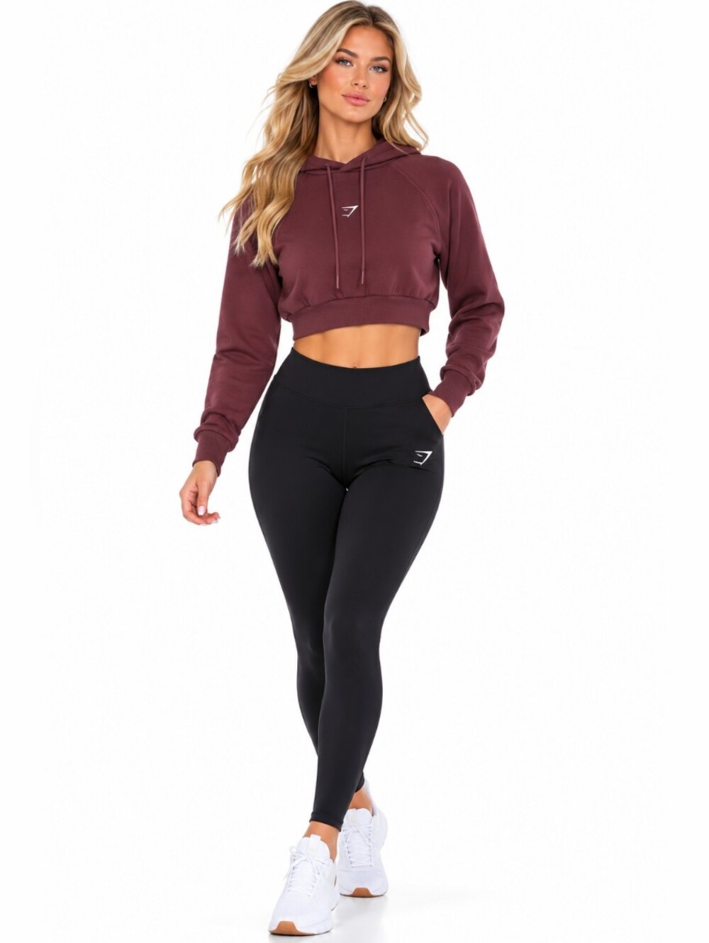 Gymshark Cropped Hoodie Mauve Purple Size Medium Athletic Pullover